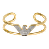 Emporio Armani Gold Plated Brass Fashion Cuff Bangle