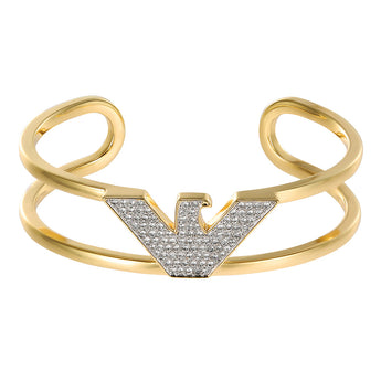 Emporio Armani Gold Plated Brass Fashion Cuff Bangle