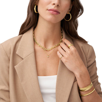Fossil Yellow Gold Plated Stainless Steel  Harlow Earring