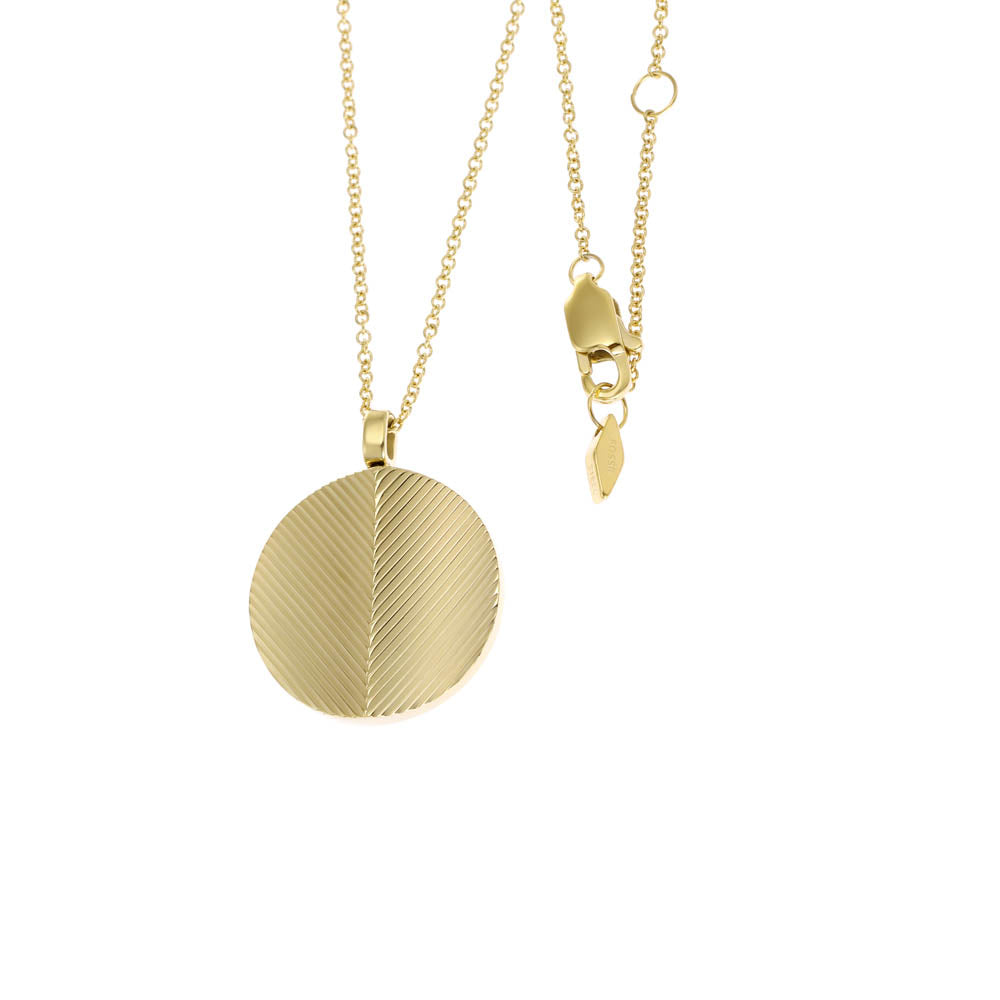 Fossil Yellow Gold Plated Stainless Steel  Harlow Pendant with Chain