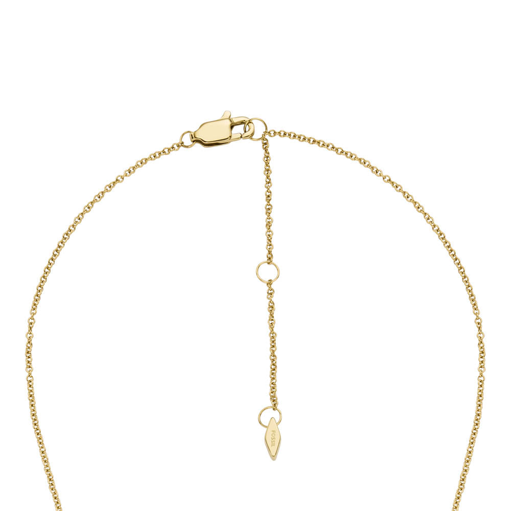 Fossil Yellow Gold Plated Stainless Steel  Harlow Pendant with Chain