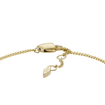 Fossil Yellow Gold Plated Stainless Steel Drew ID Bracelet