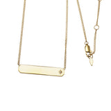 Fossil Yellow Gold Plated Stainless Steel Drew ID Pendant with Chain