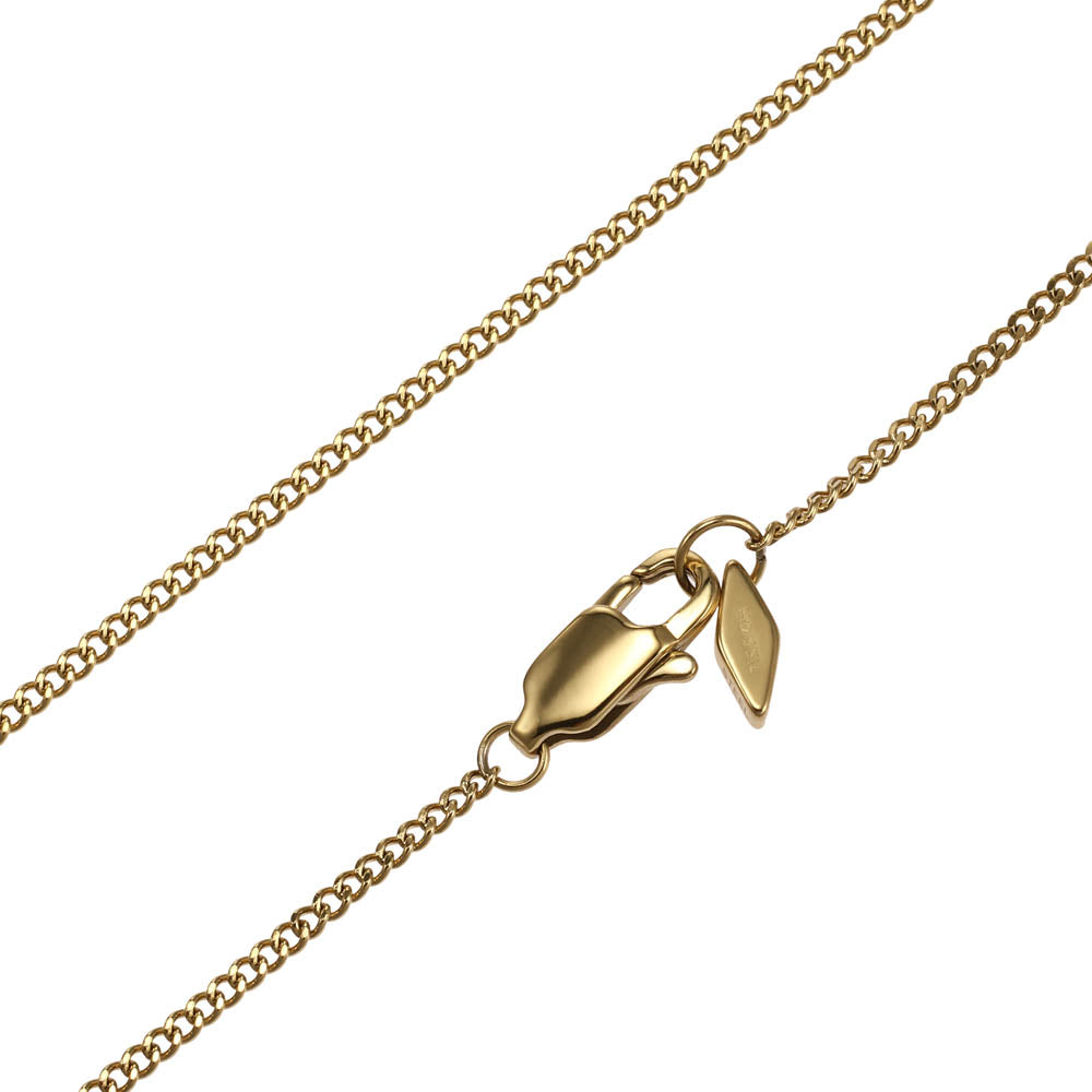 Fossil Yellow Gold Plated Stainless Steel Drew ID Pendant with Chain