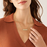 Fossil Yellow Gold Plated Stainless Steel Drew ID Pendant with Chain