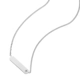 Fossil Silver Plated Stainless Steel Drew ID Pendant with Chain