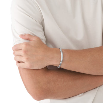 Emporio Armani Stainless Steel Black Marble Bracelet