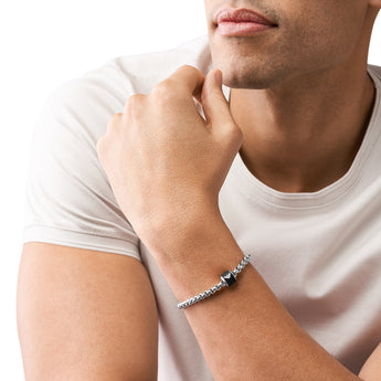 Emporio Armani Stainless Steel Black Marble Bracelet