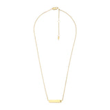 Fossil Yellow Gold Plated Stainless Steel Drew Bar Pendant with Chain