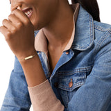 Fossil Yellow Gold Plated Stainless Steel Drew Bar Bracelet