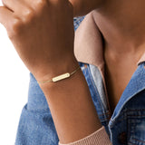 Fossil Yellow Gold Plated Stainless Steel Drew Bar Bracelet