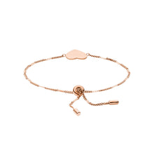 Load image into Gallery viewer, Fossil Rose Gold Plated Stainless Steel Drew Heart Bracelet