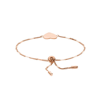 Fossil Rose Gold Plated Stainless Steel Drew Heart Bracelet