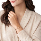 Fossil Rose Gold Plated Stainless Steel Drew Heart Bracelet