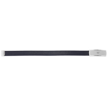 Emporio Armani Stainless Steel Blue Leather ID Bracelet
