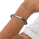 Emporio Armani Stainless Steel Black Nylon Bracelet