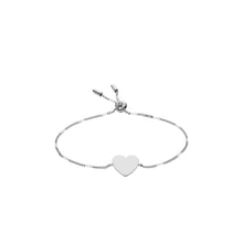 Load image into Gallery viewer, Fossil Silver Plated Stainless Steel Drew Heart Bracelet