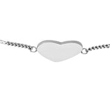 Fossil Silver Plated Stainless Steel Drew Heart Bracelet