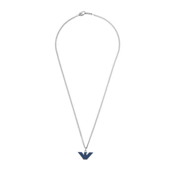 Emporio Armani Stainless Steel Logo Essential Pendant With Chain
