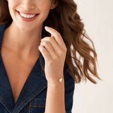 Fossil Yellow Gold Plated Stainless Steel Drew Heart Bracelet