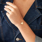 Fossil Yellow Gold Plated Stainless Steel Drew Heart Bracelet