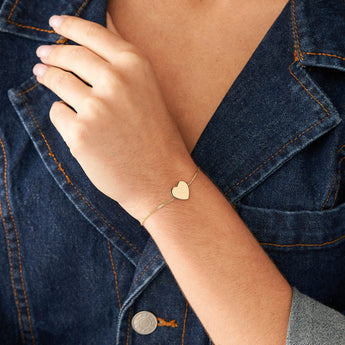 Fossil Yellow Gold Plated Stainless Steel Drew Heart Bracelet