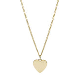 Fossil Yellow Gold Plated Stainless Steel Drew Heart Pendant with Chain