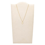 Fossil Yellow Gold Plated Stainless Steel Drew Heart Pendant with Chain