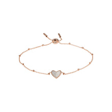 Load image into Gallery viewer, Fossil Rose Gold Plated Stainless Steel Sadie Flutters Heart Bracelet