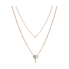 Load image into Gallery viewer, Fossil Rose Gold Plated Stainless Steel Sadie Flutter Heart Pendant with Multi-Strand Chain