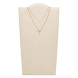 Fossil Rose Gold Plated Stainless Steel Sadie Flutter Heart Pendant with Multi-Strand Chain