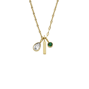 Fossil Yellow Gold Plated Stainless Steel Sadie Pendant with Chain