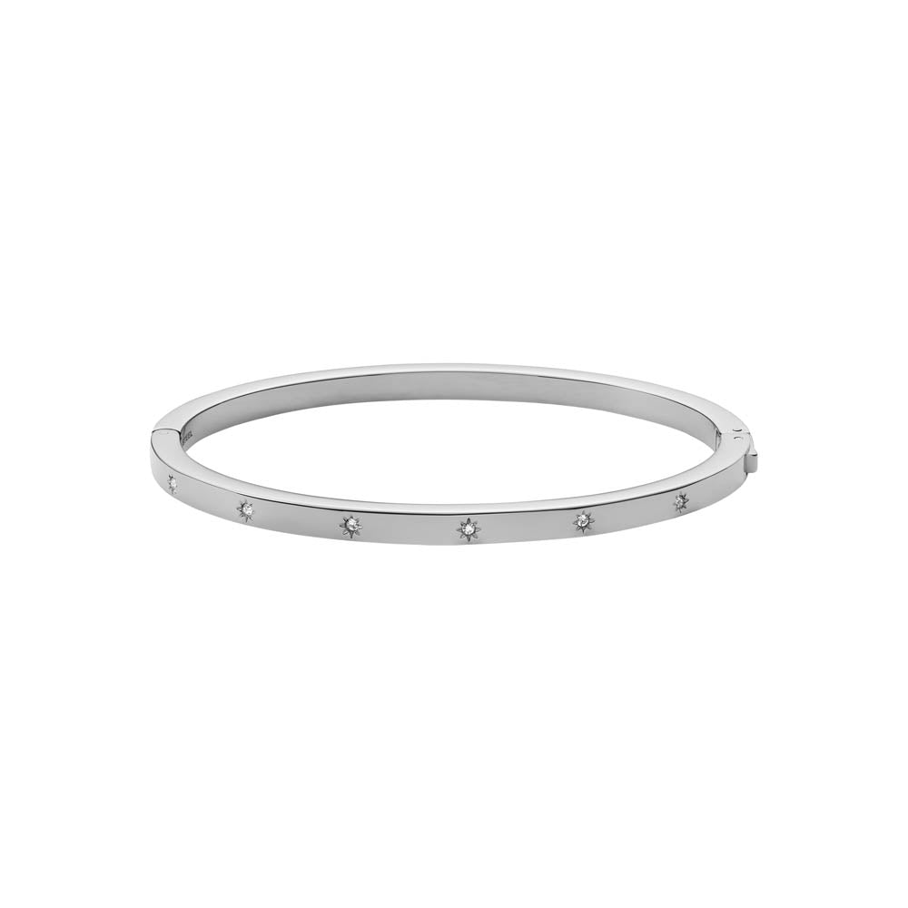 Fossil Silver Plated Stainless Steel Sadie Cuff Bangle
