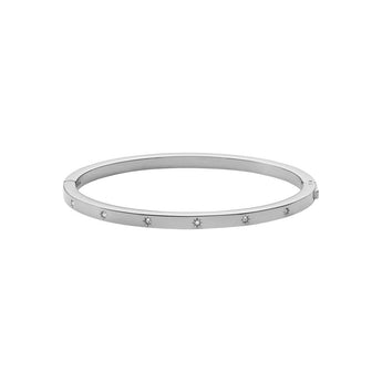 Fossil Silver Plated Stainless Steel Sadie Cuff Bangle