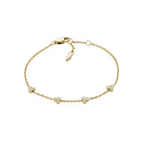 Fossil Yellow Gold Plated Stainless Steel Sadie Trio Glitz CZ Bracelet