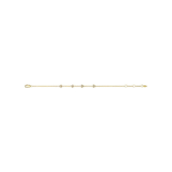 Fossil Yellow Gold Plated Stainless Steel Sadie Trio Glitz CZ Bracelet