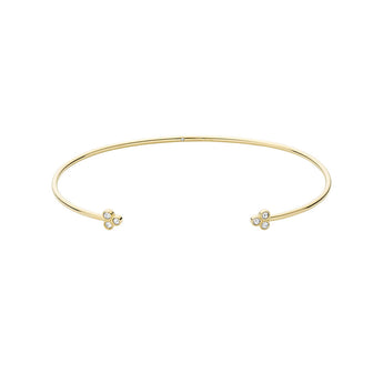 Fossil Yellow Gold Plated Stainless Steel Sadie Trio Glitz Cuff Bangle