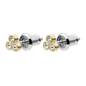 Fossil Yellow Gold Plated Stainless Steel Sadie Trio Glitz Stud Earring