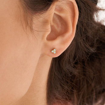 Fossil Yellow Gold Plated Stainless Steel Sadie Trio Glitz Stud Earring