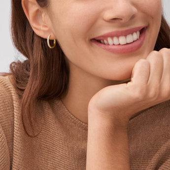 Fossil Yellow Gold Plated Stainless Steel Hoop Earring