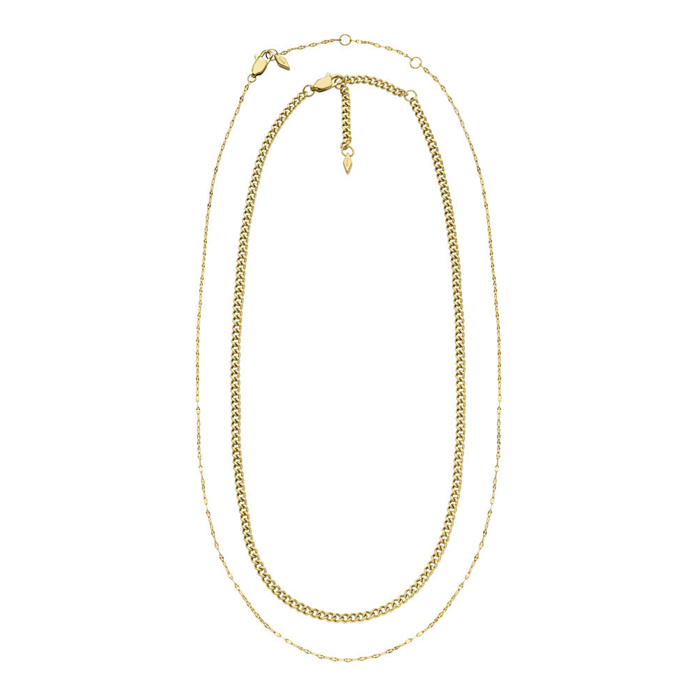 Fossil Yellow Gold Plated Stainless Steel Chain Set