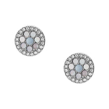 Load image into Gallery viewer, Fossil Silver Plated Stainless Steel Blue Mosaic Stud Earring