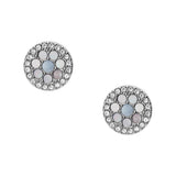 Fossil Silver Plated Stainless Steel Blue Mosaic Stud Earring