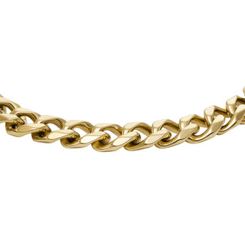 Fossil Yellow Gold Plated Stainless Steel Jewelry Bold 16.5+5cm Bracelet