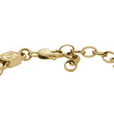 Fossil Yellow Gold Plated Stainless Steel Jewelry Bold 16.5+5cm Bracelet