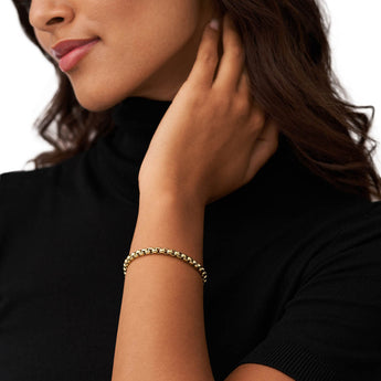 Fossil Yellow Gold Plated Stainless Steel Jewelry 20+2cm Bracelet