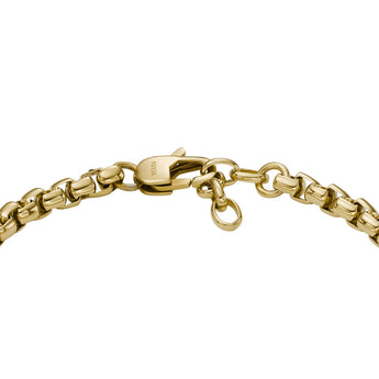 Fossil Yellow Gold Plated Stainless Steel Jewelry 20+2cm Bracelet