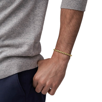 Fossil Yellow Gold Plated Stainless Steel Jewelry 20+2cm Bracelet