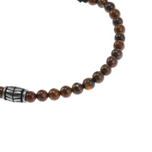 Load image into Gallery viewer, Fossil Stainless Steel Tiger Eye Beaded 25cm Bracelet