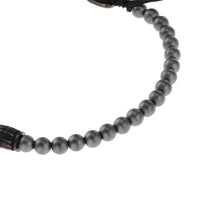 Load image into Gallery viewer, Fossil Stainless Steel Jewelry Hematite Beaded 25cm Bracelet